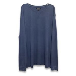 Treasure & Bond Long Sleeve Shirt Waffle Knit Durable Scoop Neck Blue M 3XL NWOT